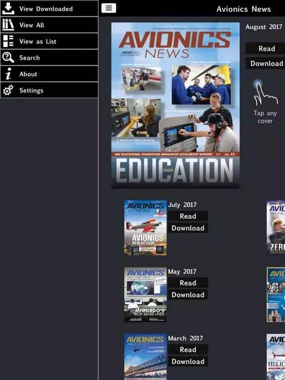 Captures d'écran de Avionics News iPad 