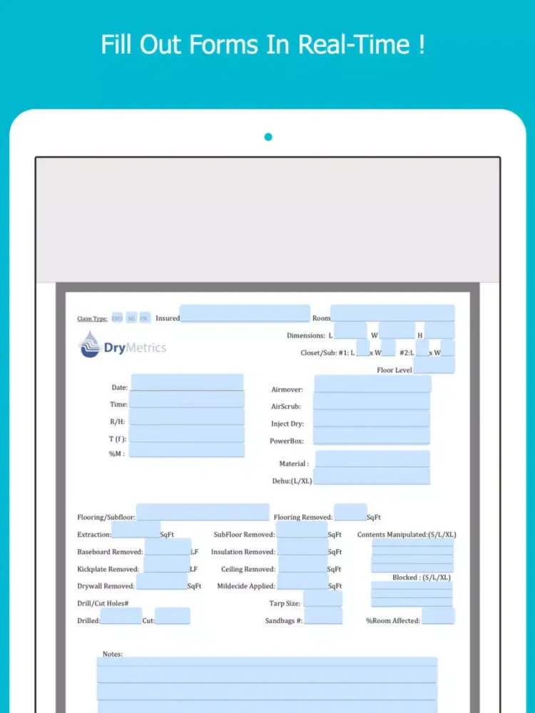 DryMetrics iPad  Ekran Görüntüleri