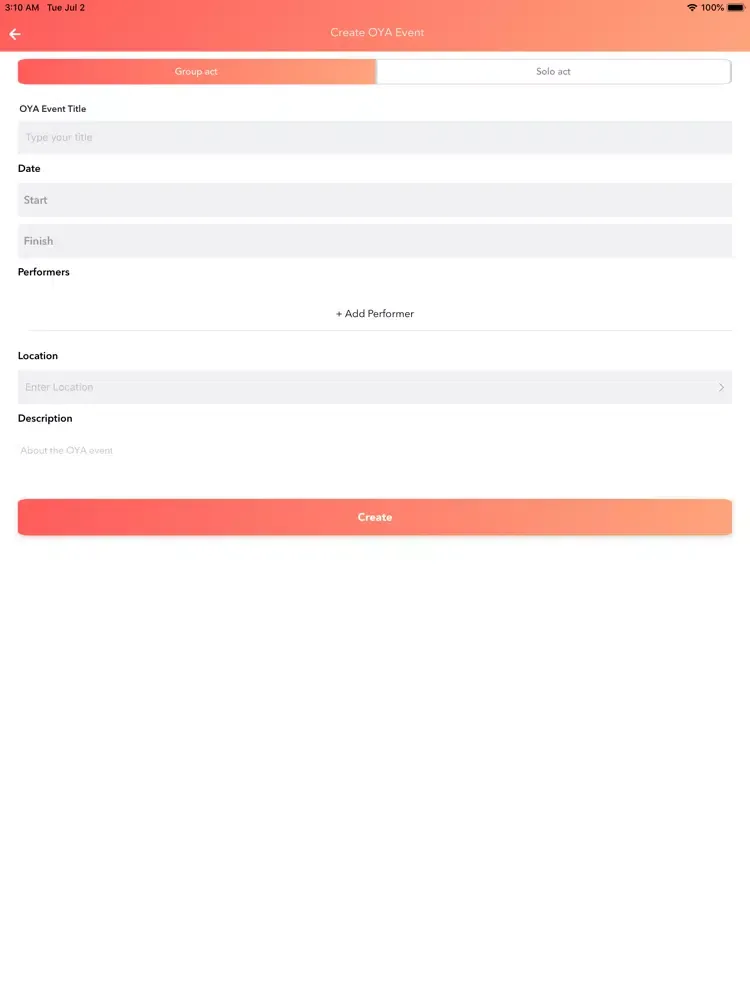 ภาพหน้าจอของ OYA! - Talent On-Demand iPad 