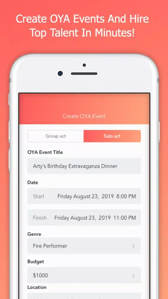 ภาพหน้าจอของ OYA! - Talent On-Demand