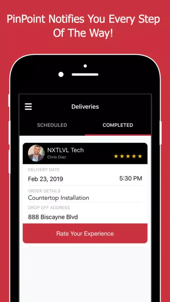 Tangkapan skrin PinPoint - Delivery Tracking