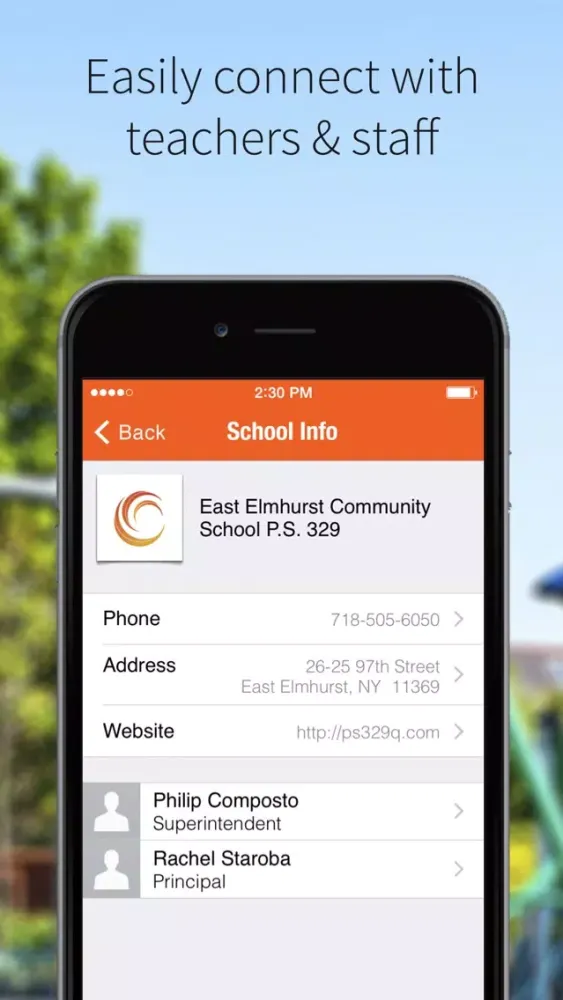 Tangkapan skrin East Elmhurst Community School