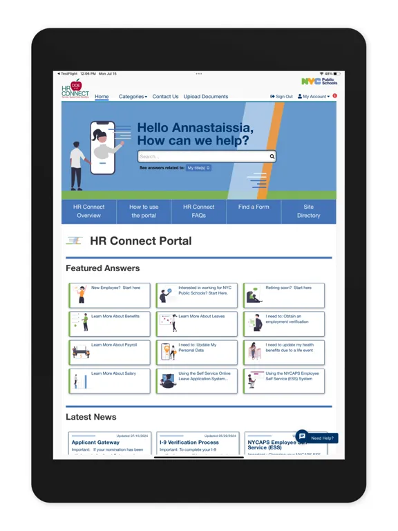 تصاویر NYCPS - HR Connect Portal iPad 