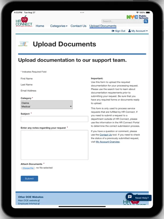 تصاویر NYCPS - HR Connect Portal iPad 
