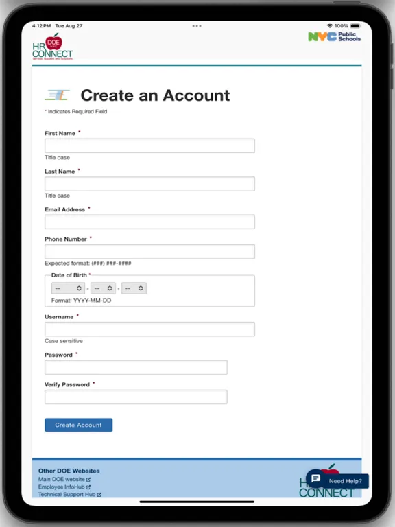 تصاویر NYCPS - HR Connect Portal iPad 