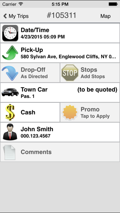 Tangkapan layar NYC Star Car and Limo