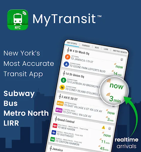 Capturas de tela do MyTransit NYC Subway & MTA Bus