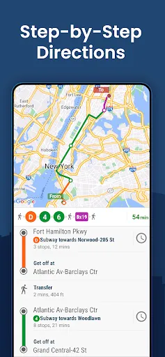Capturas de tela do MyTransit NYC Subway & MTA Bus