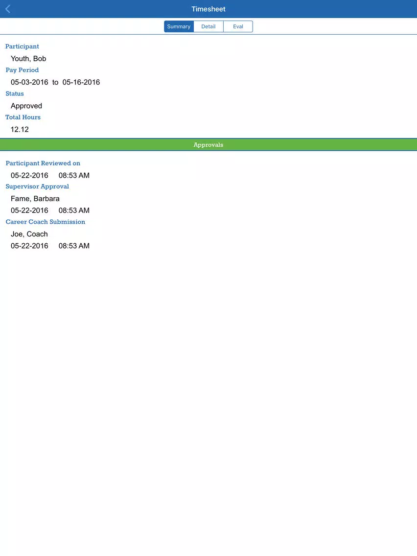 EWD Timekeeping iPad  স্ক্রিনশট