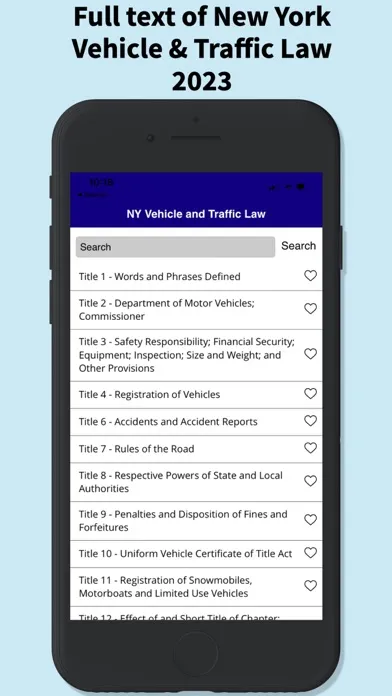 NY Vehicle & Traffic Law Pro Screenshots