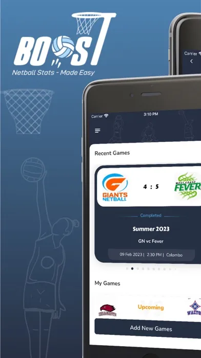 صور Boost. Netball Stats Made Easy