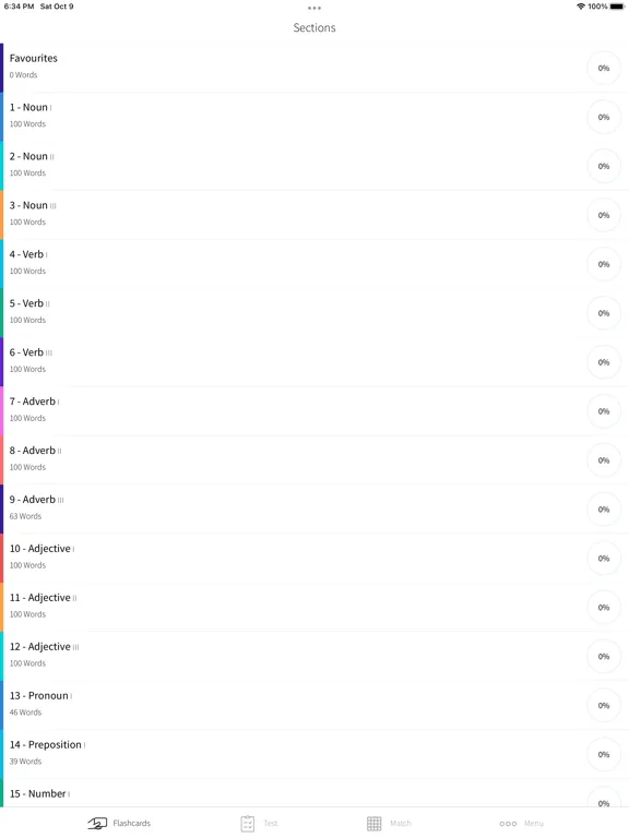 Tangkapan layar Practice Arabic Spanish Words iPad 