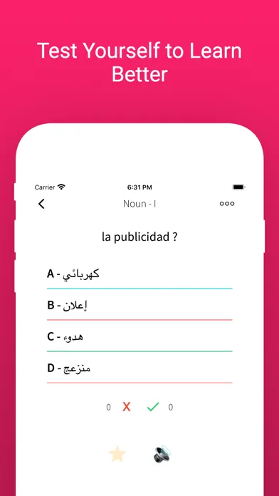 Tangkapan layar Practice Arabic Spanish Words