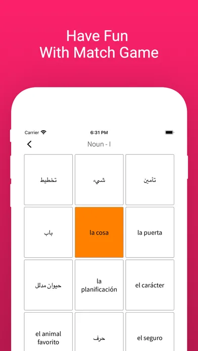 Tangkapan layar Practice Arabic Spanish Words
