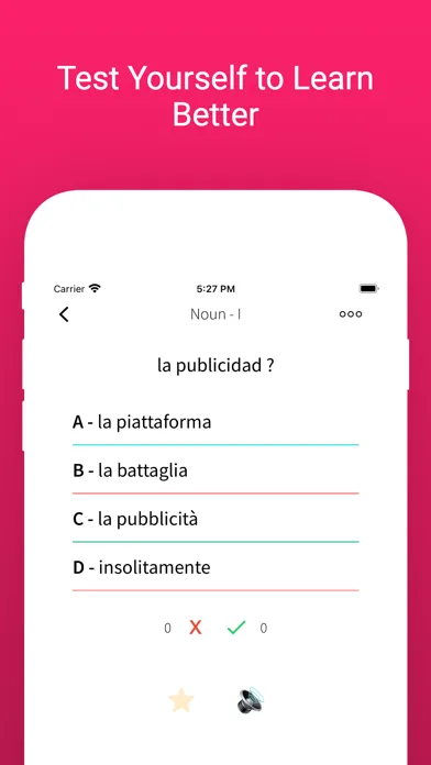 Capturas de tela do Practice Italian Spanish Words