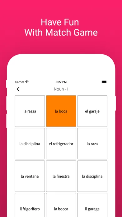 Capturas de tela do Practice Italian Spanish Words