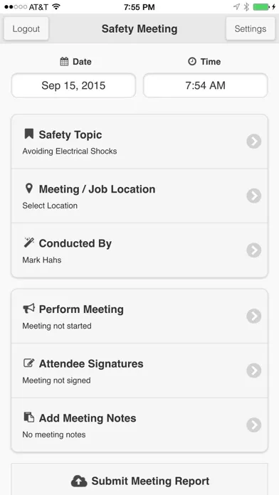 Zrzuty ekranu Safety Meeting