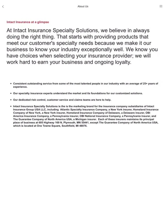 Captures d'écran de Intact Specialty Resources iPad 