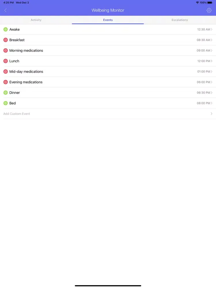 Capturas de tela do Wellbeing Monitor App iPad 