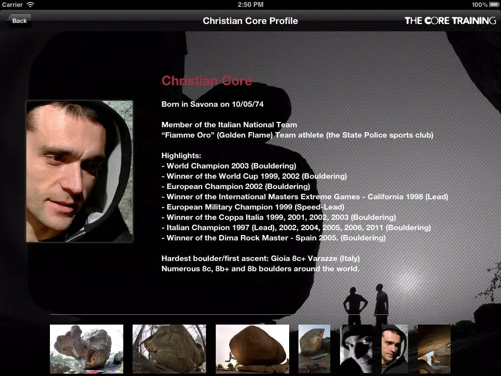 The Core Training – training for climbing by Christian Core iPad  Screenshots
