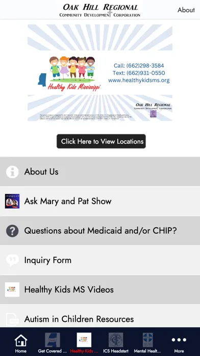 Ảnh chụp màn hình của Oak Hill Regional CDC