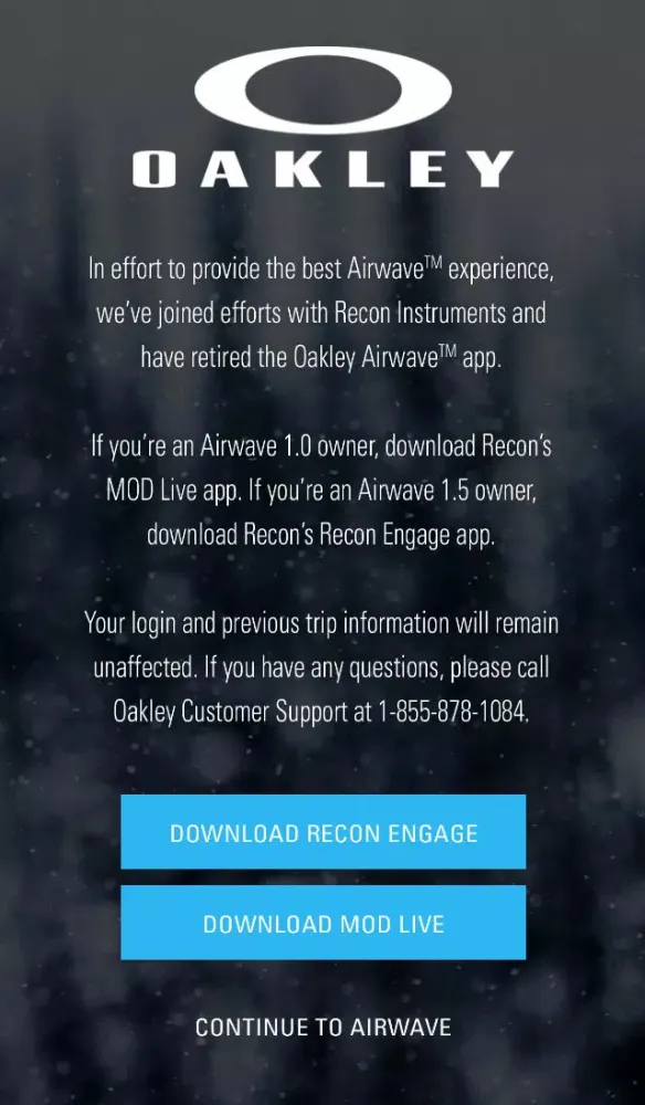 Oakley Airwave Snow - For the Oakley Airwave Goggle and Recon Instruments Engage Platform स्क्रीनशॉट