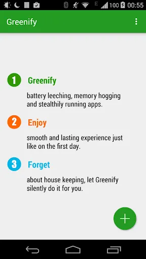 Tangkapan skrin Greenify