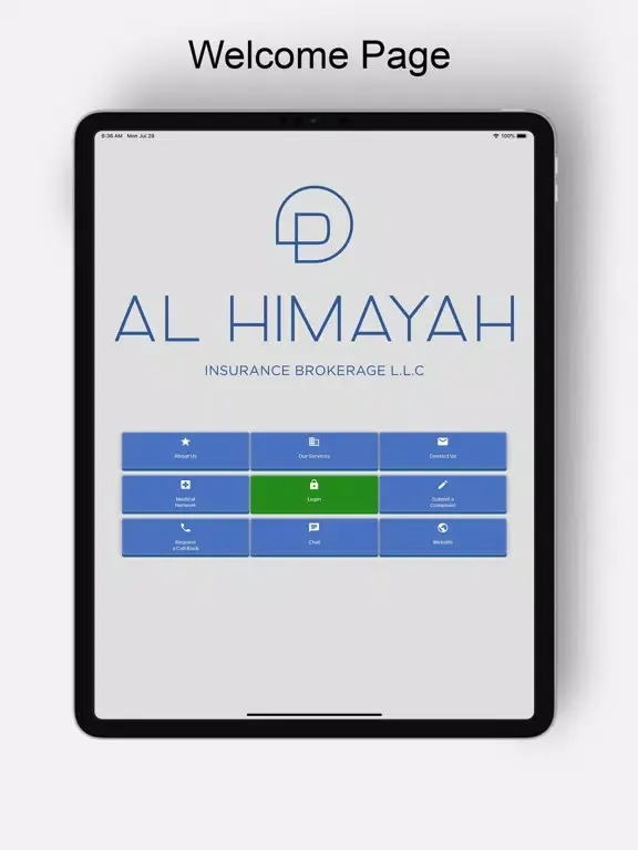 Tangkapan skrin Al Himayah Insurance Brokerage iPad 