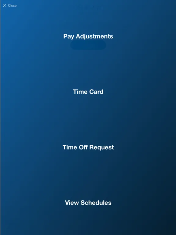 ภาพหน้าจอของ Paychex Oasis® Time Kiosk iPad 