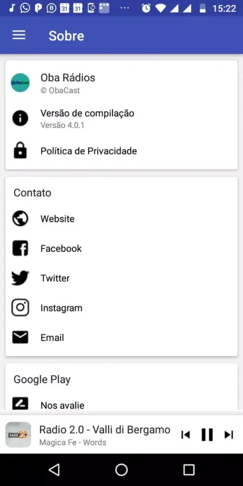 Oba Rádios - Streamings Screenshots