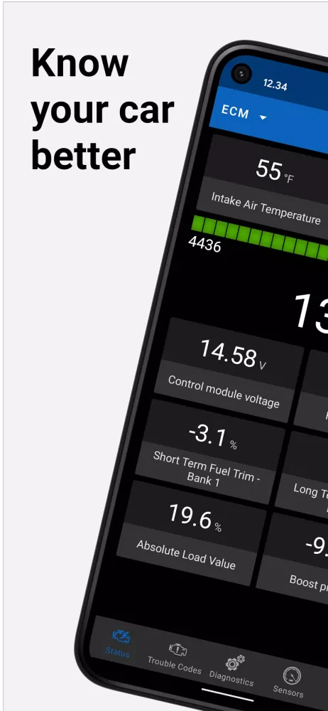 ภาพหน้าจอของ OBD Auto Doctor scanner