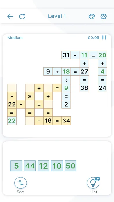 Скриншоты Math Crossword Puzzle