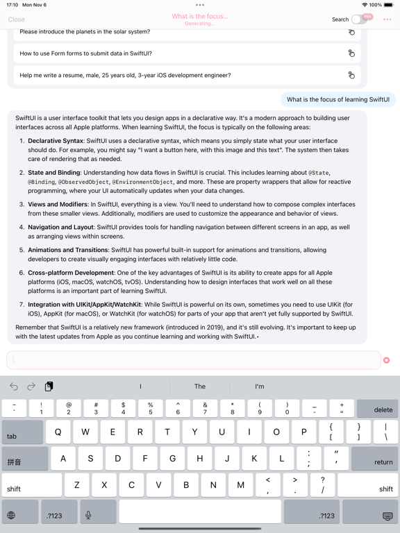 Tangkapan skrin Talkify App iPad 