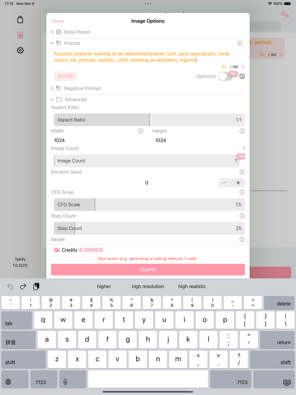 Tangkapan skrin Talkify App iPad 