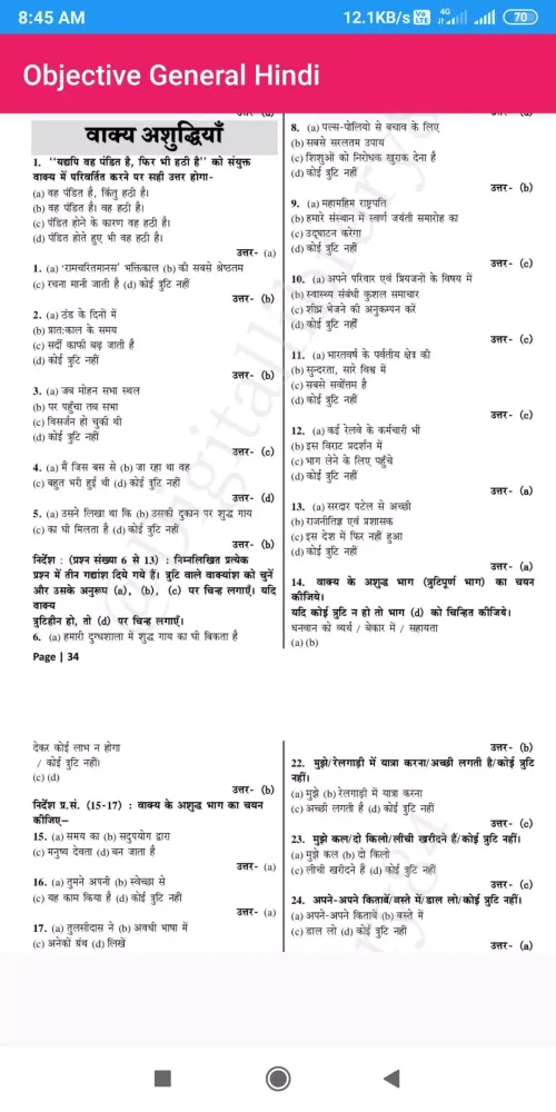 Capturas de tela do Vastunishth Samanya Hindi for ALL Competitive Exam