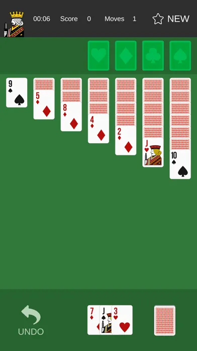 Tangkapan layar Klondike Solitaire. Patience