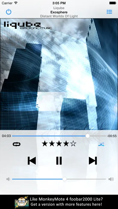 Capturas de pantalla de MonkeyMote Music Remote Lite