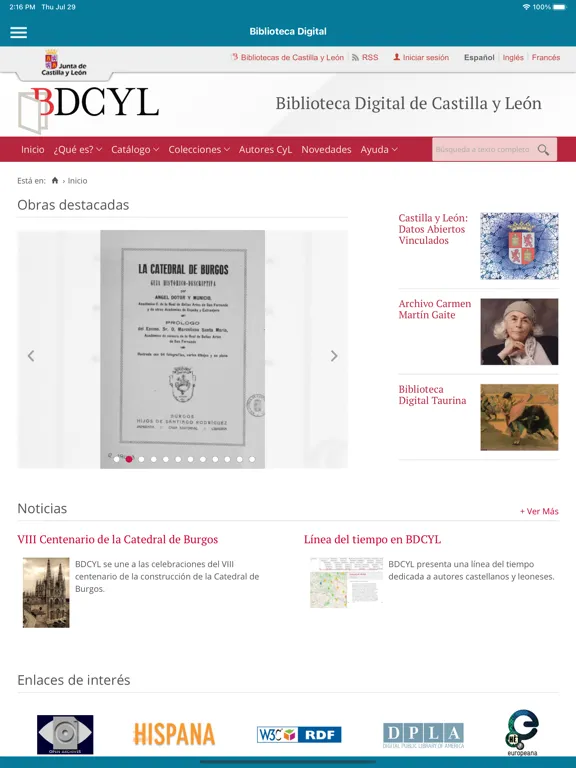 Bibliotecas Castilla y León iPad  スクリーンショット