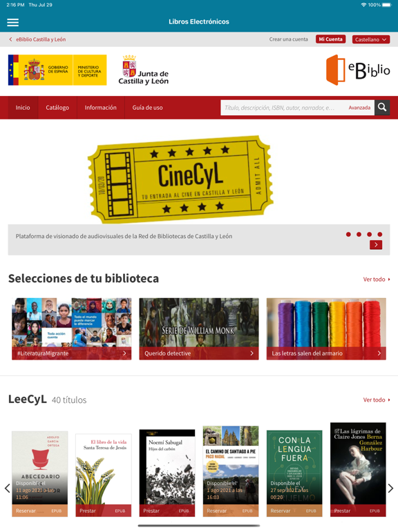 Скриншоты Bibliotecas Castilla y León iPad 