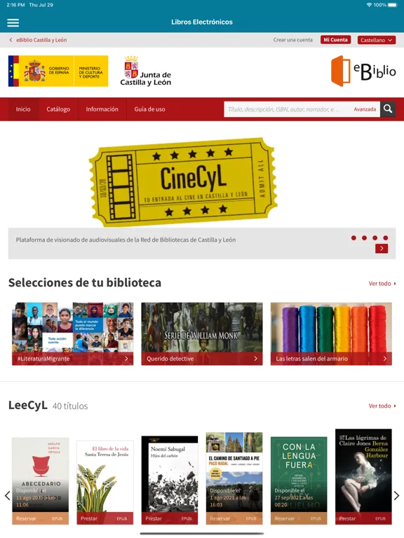 Bibliotecas Castilla y León iPad  スクリーンショット