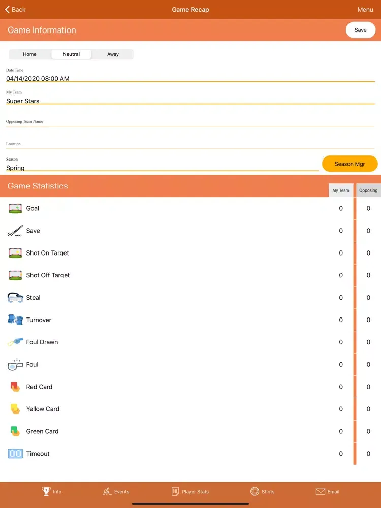 Capturas de pantalla de Field Hockey Stat Recorder3000 iPad 