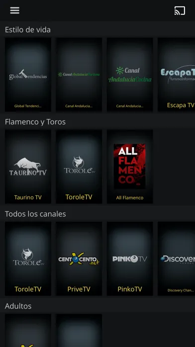Tangkapan layar Fibergy TV