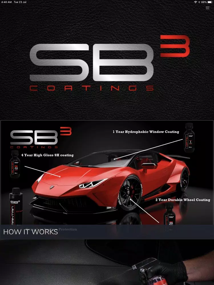ภาพหน้าจอของ SB3 Coatings iPad 