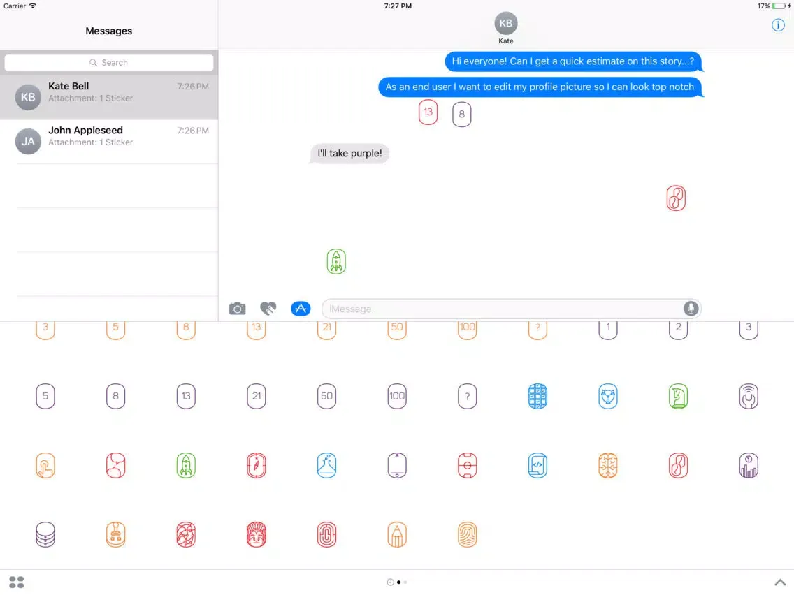 Ocasticks - Sprint Poker Stickers iPad 應用截圖