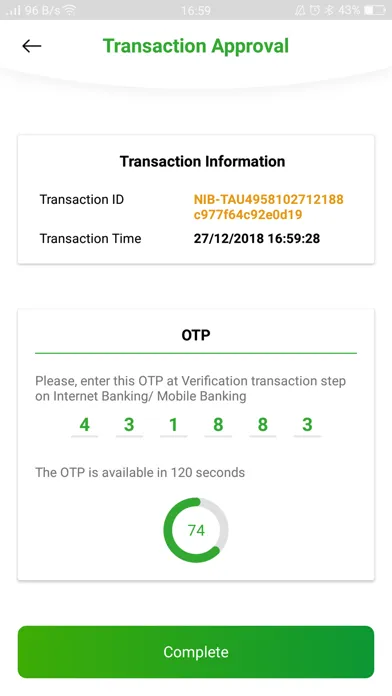 Captures d'écran de OCB iOTP