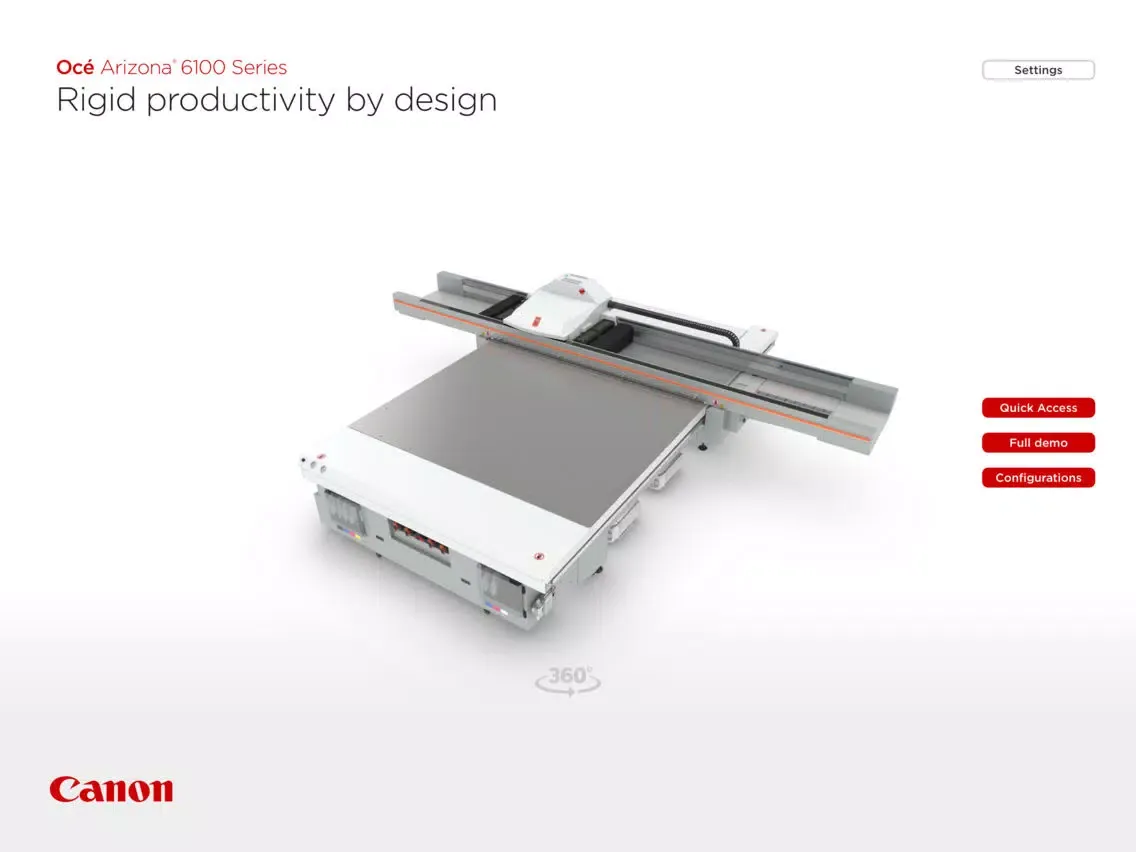 Océ Arizona 6100 iPad 應用截圖