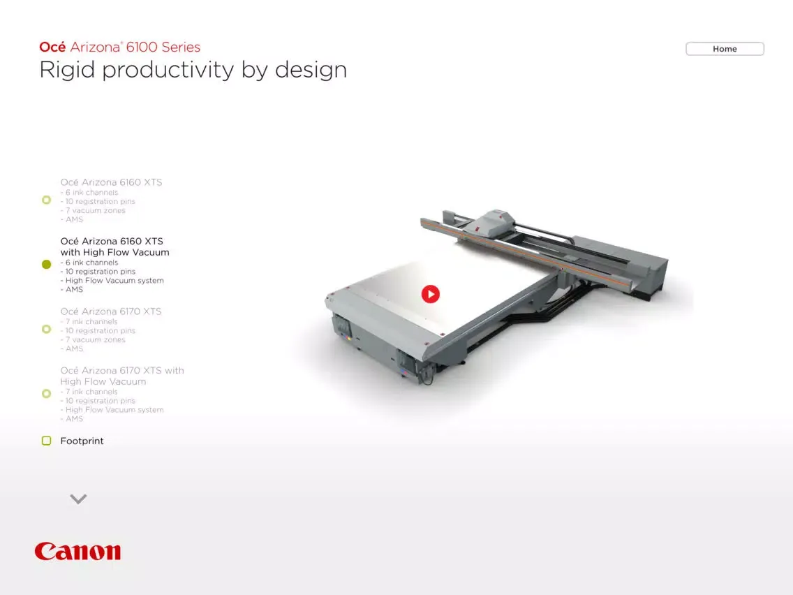 Océ Arizona 6100 iPad 應用截圖