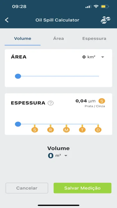 Capturas de tela do Oil Spill Calculator