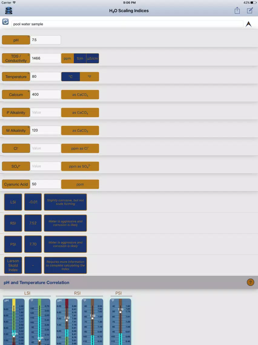 H₂O Scaling Indices iPad 应用截图