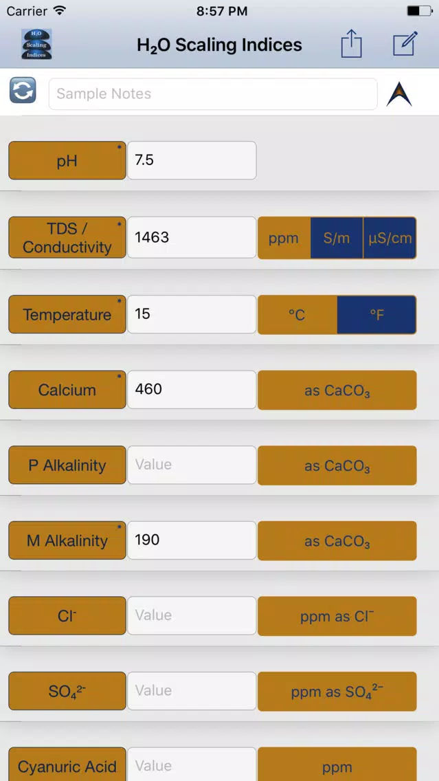 H₂O Scaling Indices应用截图